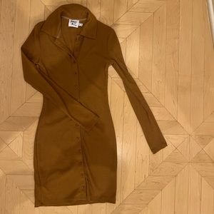 PRINCESS POLLY Mini cardigan dress brown